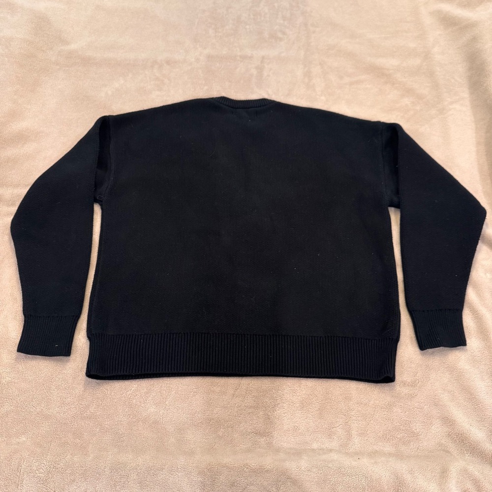 PacSun LA Oversized Crewneck Sweater Black Streetwear Retro Chic Minimalist Sz M - Picture 9 of 9